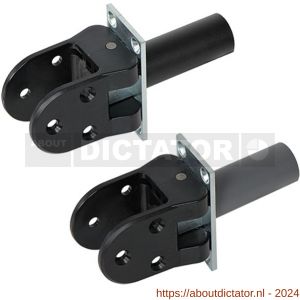 Hawgood deurveerscharnier 4140 schoen kunststof zwart met vaststelling deurdikte 35 mm RVS - D10100276 - afbeelding 1