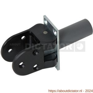 Hawgood deurveerscharnier 40 schoen kunststof zwart deurdikte 40 mm RVS met vaststelling - D10100286 - afbeelding 1
