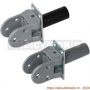 Hawgood deurveerscharnier 4140 schoen kunststof grijs deurdikte 35 mm RVS met vaststellin - D10100290 - afbeelding 1