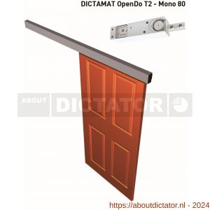 Dictator elektrisch schuifdeursluitsysteem Dictamat OpenDo T2 mono 80 compleet met muurbevestiging - D10100231 - afbeelding 1