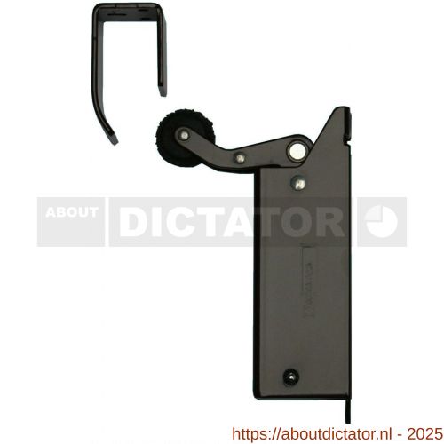 Dictator deuropvanger hydraulisch 1400 bruin RAL 8017 haak 1014 20 N cilinder regelbaar 1253330 - D10100083 - afbeelding 1