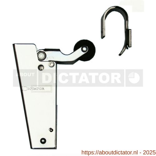 Dictator deuropvanger hydraulisch 1600 chroom haak 1011 50 N cilinder regelbaar - D10100090 - afbeelding 1