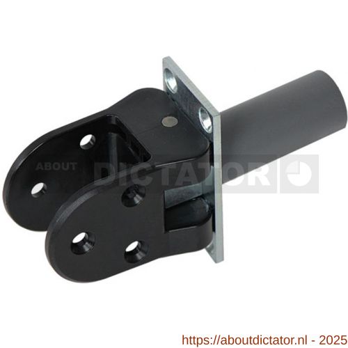 Hawgood deurveerscharnier 40K schoen kunststof zwart deurdikte 35 mm RVS met vaststelling - D10100293 - afbeelding 1