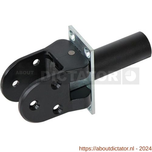 Hawgood deurveerscharnier 41K schoen kunststof zwart deurdikte 35 mm RVS met vaststelling - D10100294 - afbeelding 1